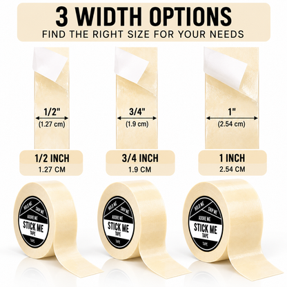 Stick Me Tape Roll - Clear Double-Sided Adhesive for Wigs, Clothing & Cosplay | Flexible, Odourless, Multi-Usage Tape