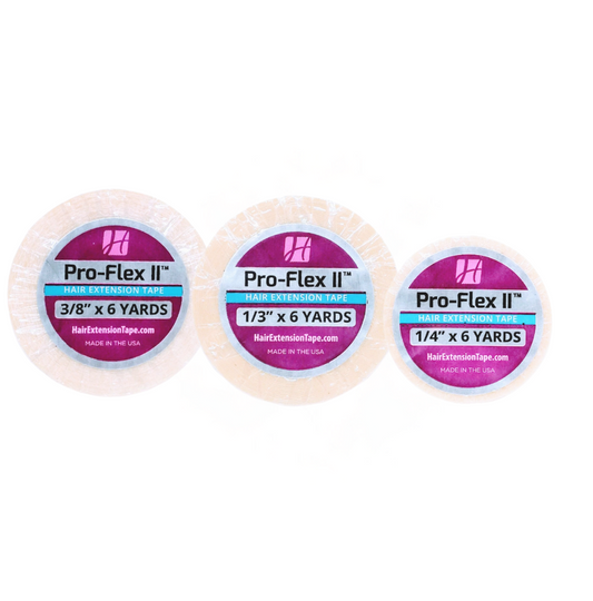 Pro-Flex II Hair Extension Tape Strips, Clear, 36 Tabs | Double-Sided Adhesive for Wefts, Strong Hold up to 6 Weeks