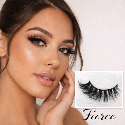 Lux Mink Lashes – Fierce Style | Bold, Fluffy 3D Strip Lashes for Dramatic Eye Look – Reusable & Lightweight