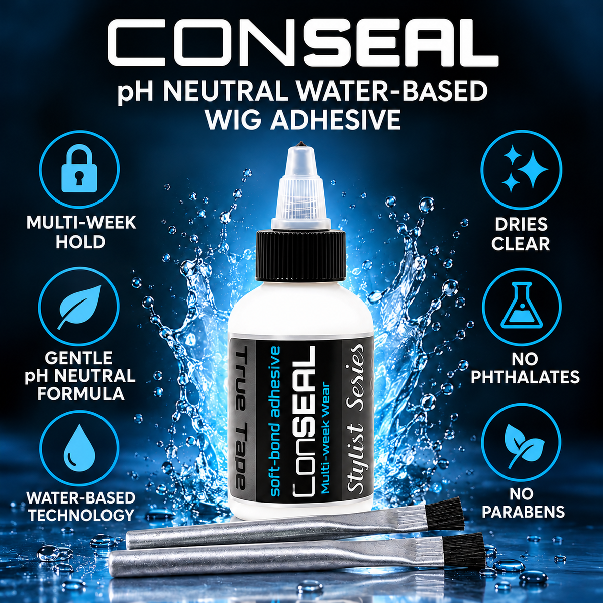 CONSEAL Soft Bond Wig Glue, White | Lace Adhesive for Secure Hold – Long-Lasting Bond for Lace Wigs & Hair Systems 59ml