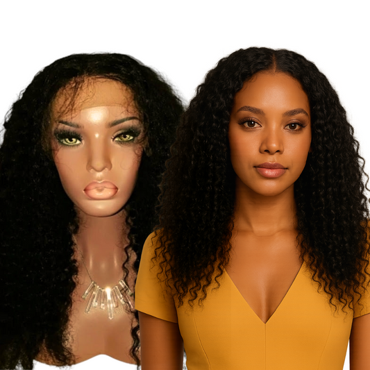 Brazilian Bella Curl Lace Front Wig, 13x4, Virgin Human Hair | Glueless Pre-Plucked HD Lace Wig, 26", 180% Density