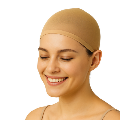 Polyester Wig Cap, 2-Piece Pack | Lightweight, Breathable & Non-Slip Cap with Elastic Rim – Stretchy, Thin & Secure Fit