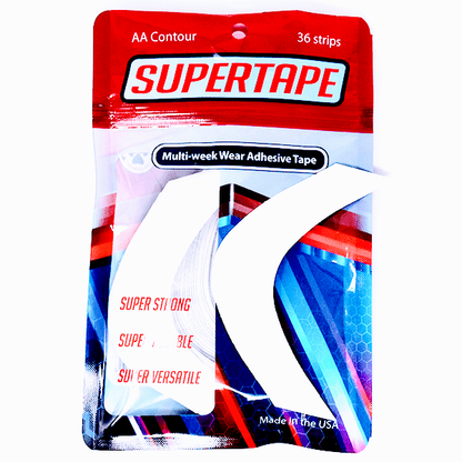 Supertape Strips – 36 Clear Double-Sided Adhesive Tabs with White Liner | Strong Multi-Week Hold for Lace Wigs, Toupees & Hair Systems