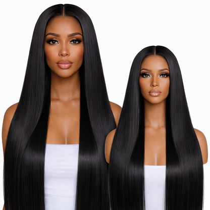 The Valentina Straight Lace Front Wig | 200% Density HD Lace Human Hair Wig with Pre-Plucked Hairline
