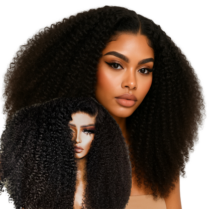 Kinky Curly HD Lace Wig – 13x4 Human Hair Wig with 300% Density | Natural Color, 12–30 Inch