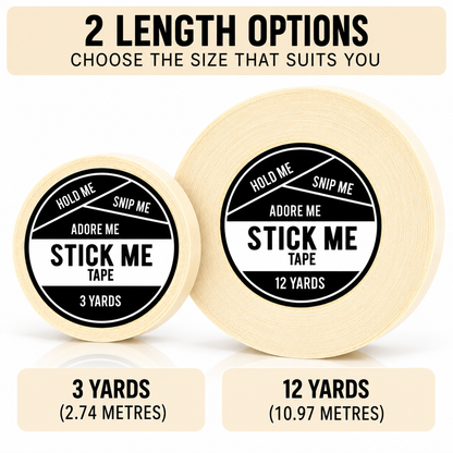 Stick Me Tape Roll - Clear Double-Sided Adhesive for Wigs, Clothing & Cosplay | Flexible, Odourless, Multi-Usage Tape
