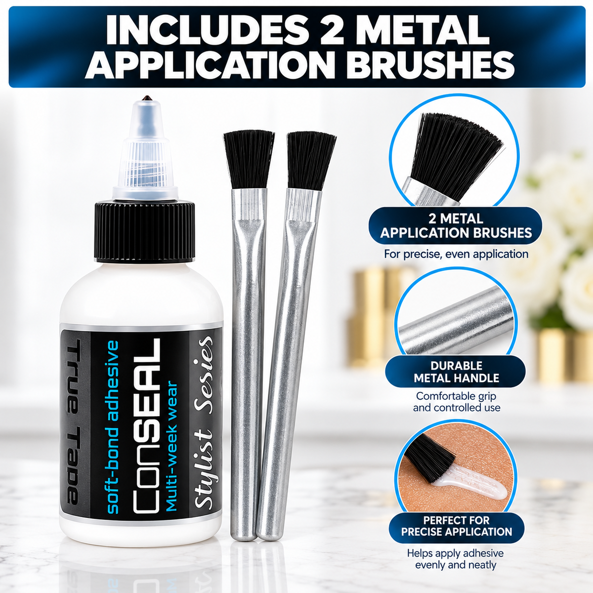 CONSEAL Soft Bond Wig Glue, White | Lace Adhesive for Secure Hold – Long-Lasting Bond for Lace Wigs & Hair Systems 59ml