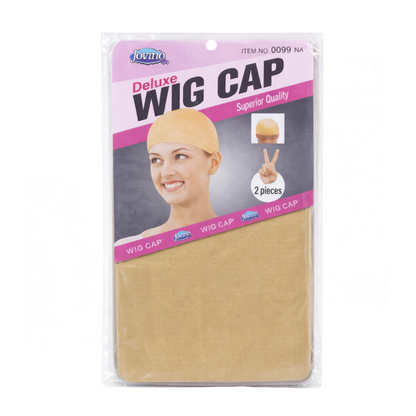 Polyester Wig Cap, 2-Piece Pack | Lightweight, Breathable & Non-Slip Cap with Elastic Rim – Stretchy, Thin & Secure Fit