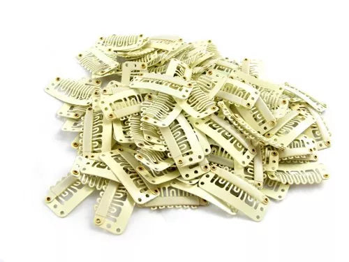 Hair Extension Snap Clips, U-Shape, 6-Teeth, 3.2cm | Metal Clip-In Comb Clips for Weaves, Wefts -  Styling Tool