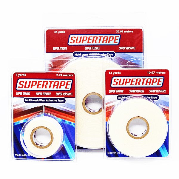 Supertape Roll 3,12 or 36 Yards Clear Double Sided Adhesive Tape Lace Wig Toupee Hair System - Haircaredelight.co.uk